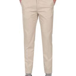 Arrow New York Beige Slim Fit Trousers-image-26