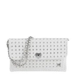 Cheemo White Textured Medium Sling Handbag-7