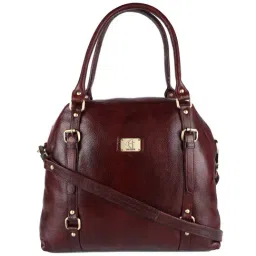 HiLEDER Brown Solid Medium Handbag-picture-6