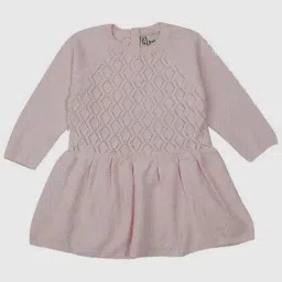 Gini & Jony Kids Pink Cotton Full Sleeves Dress-image-50