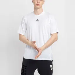 Adidas White Regular Fit Printed Sports T-Shirt-image-99