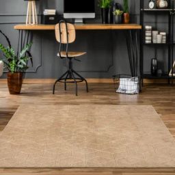 Saral Home Beige Polyester Geometric Door Mat-33