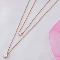 Zavya Double Layered Rose Gold Plated 925 Sterling Silver Necklace for Women-image-42