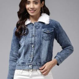 Aarika Blue Regular Fit Jacket-image-15