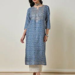 Soch Blue Printed Straight Kurta-image-94