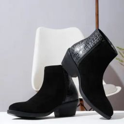 Teakwood Leathers Women's Black Casual Booties-image-89