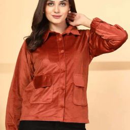 Melon by PlusS Red Plain Jackets-picture-32