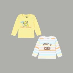 Juniors by Lifestyle Multicolor Printed Regular Fit T-Shirts - Pack of 2-11