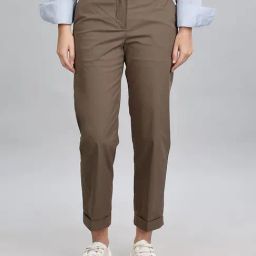 TOMMY HILFIGER Tundra Brown Slim Fit Mid Rise Trousers-picture-9