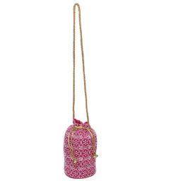 Aditi Wasan Pink Fabric Potli-picture-40