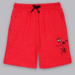 Kidsville Kids Bright Red Spiderman Print Shorts-image-26