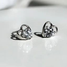 GIVA Anushka's 92.5 Sterling Silver Tiny Heart Earrings for Women-picture-3