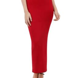 Amante Red Plain Saree Shapewear-picture-9