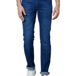 Parx Dark Blue Tapered Fit Jeans-image-19