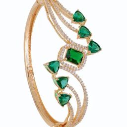 Saraf Jewellery Gold plated with Green American Diamond handcrafted Bracelet for Women & Girls-image-88