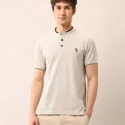 U.S. Polo Assn. Denim Co. Beige Cotton Slim Fit T-Shirt-picture-12