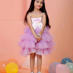The Mom Store Girls Pink Embellished Party Dress-picture-23