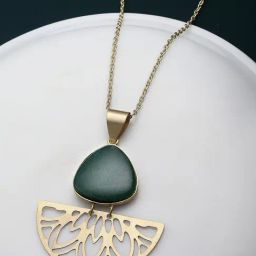 Panash Gold Plated Stone Studded Pendant Chain-93