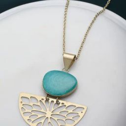 Panash Gold Plated Stone Studded Pendant Chain-70