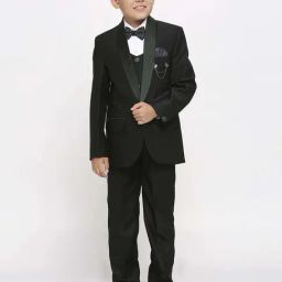 Kids Island Boys Green & White Solid Full Sleeves Suit Set-17
