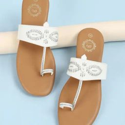 Melange by Lifestyle Women's White Toe Ring Sandals-24