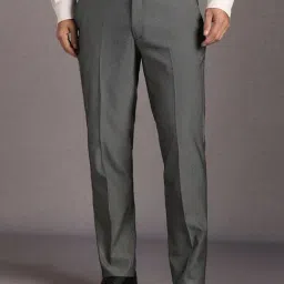 Louis Philippe Grey Slim Fit Texture Trousers-picture-42