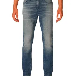 Selected Homme Blue Cotton Slim Fit Jeans-image-5