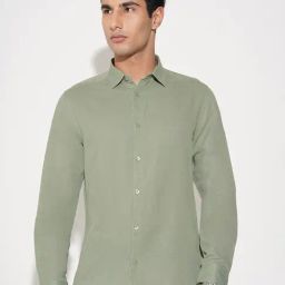 Peregrine By Pantaloons Burnt Olive Regular Fit Shirt-picture-43