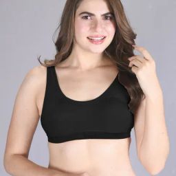 Lux Venus Black Full Coverage Non-Wired Sports Bra-image-11