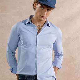 WROGN Spread Collar Comfort Slim Fit Shirt-image-60