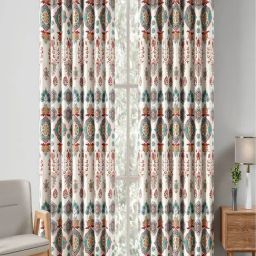 India Circus By Krshna Mehta Multi Polyester Printed Curtains-3