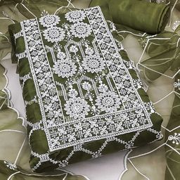 KALINI Embroidered Organza Unstitched Dress Material-image-37