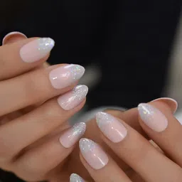 Pep Nails Set of 24 Artificial Press On Nails With Glitter Design Shade - Ballerina image 2