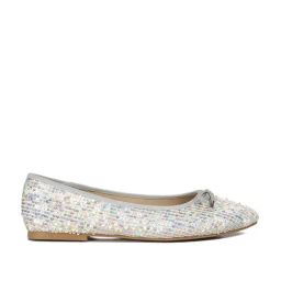 London Rag Women's Silver Flat Ballets-image-86