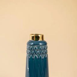 Whispering Homes Blue & Gold Cobalt Ceramic Vase-image-93