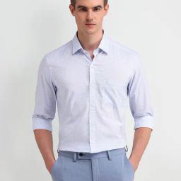 Arrow Blue Cotton Slim Fit Checks Shirt-picture-35