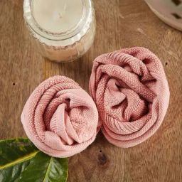 Fabindia Sancha Pink Cotton 500 GSM Towel Set - Set of 2-image-15