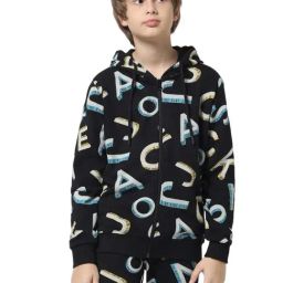 Jack & Jones Junior Jet Black Printed Full Sleeves Sweatshirt-picture-31