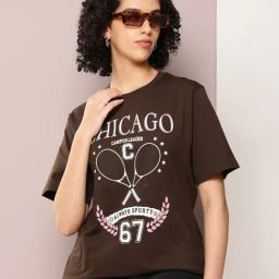 Dillinger Brown Cotton Graphic Print Oversized T-Shirt-picture-23