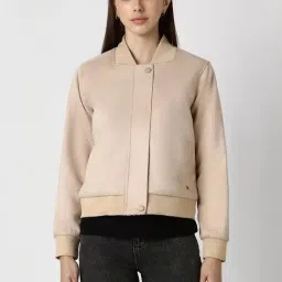 Van Heusen Beige Cotton Plain Jacket-image-94