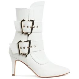 London Rag Women's White Stiletto Booties-image-46