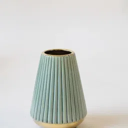 Whispering Homes Green & Gold Pine Ceramic Vase-image-94