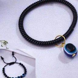 NVR Black Evil Eye Bracelet for Unisex - Set of 2-18