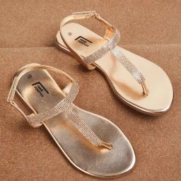 Fame Forever by Lifestyle Kids Rose Gold T-Strap Sandals-image-93