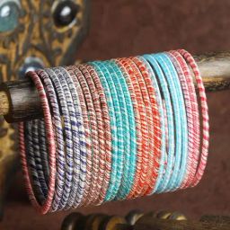 Priyaasi Multi-Color Thread Set of 24 Bangle Set-image-6