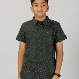 Kiddopanti Kids Green Printed Shirt-image-73