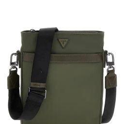 Guess Men Green Solid Polyamide Crossbody Bag-image-70