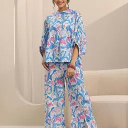 Libas Blue Printed Pyjamas Set-image-99