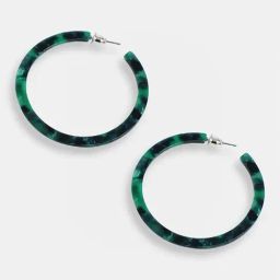 Sohi Gold Plated Party Designer Stone Hoop Earrings-33