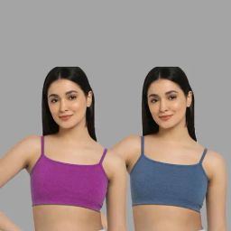 AROUSY Purple & Blue Cotton Beginner's Bras - Pack Of 2-image-76